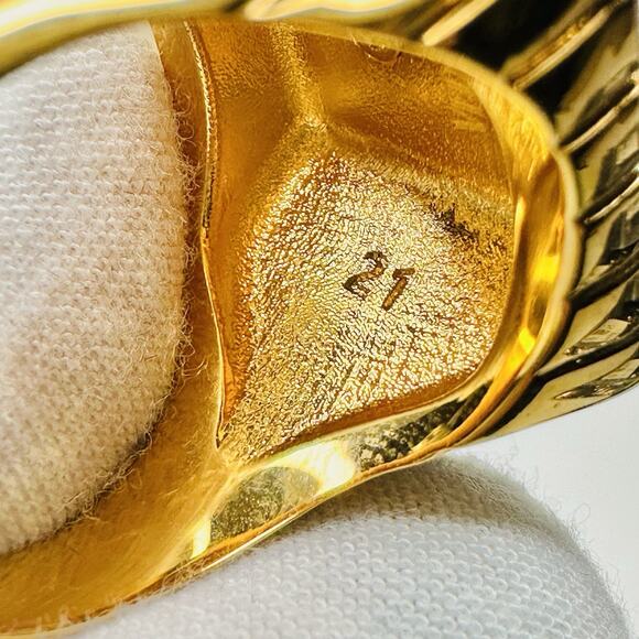 NIB Versace Medusa Head Square Ring 21 US 9.5 Gold Silver Tone Bicolor - Picture 13 of 14